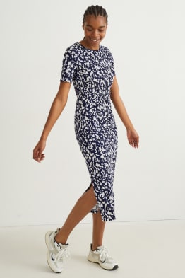 Bodycon dress with knot detail - patterned