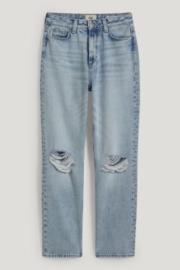 Straight jeans - wysoki stan