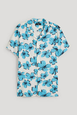 Shirt - slim fit - lapel collar - patterned