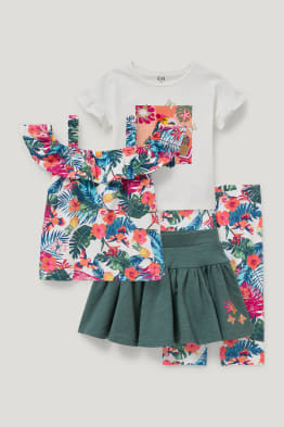 Ensemble - haut, T-shirt, jupe et leggings - 4 pièces