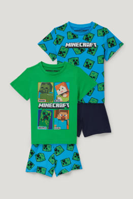 Pack de 2 - Minecraft - pijamas cortos - 4 piezas