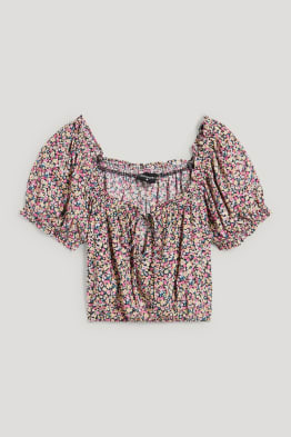 CLOCKHOUSE - Crop Bluse - geblümt