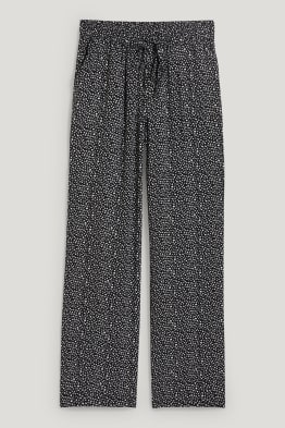 Cloth trousers - mid-rise waist - palazzo - patterned
