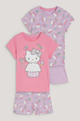 Confezione da 2 - Hello Kitty - pigiama con pantaloni corti - 4 pezzi