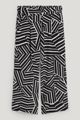 Cloth trousers - high-rise waist - palazzo - patterned