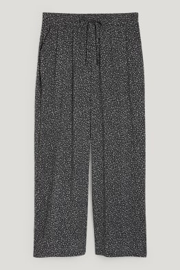 CLOCKHOUSE - pantaloni de stofă - talie înaltă - wide leg - cu model