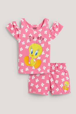 Tweety - Set - Kurzarmshirt und Shorts - 2 teilig - geblümt