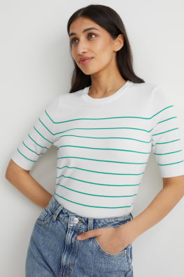 Maglione - a maniche corte - a righe