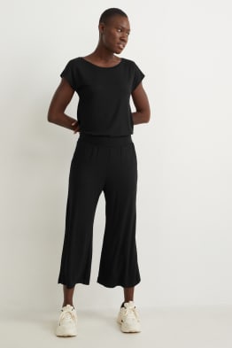 Kalhoty culotte basic - mid waist