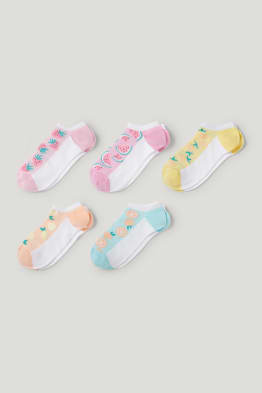 Multipack 5er - Früchte - Sneakersocken mit Motiv