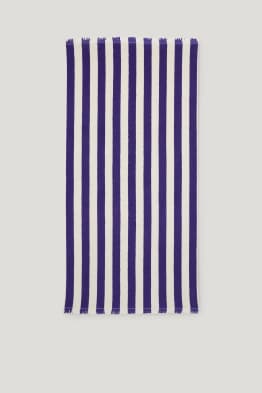 Badstof handdoek - gestreept - 160 x 80 cm