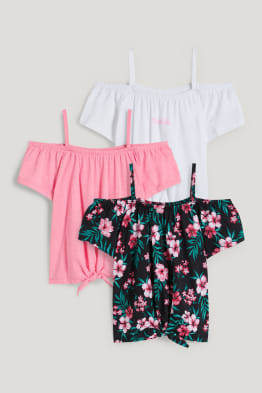 Confezione da 3 - t-shirt con dettaglio nodo