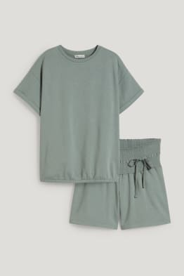 Conjunt - samarreta de màniga curta i pantalons curts de maternitat - 2 peces