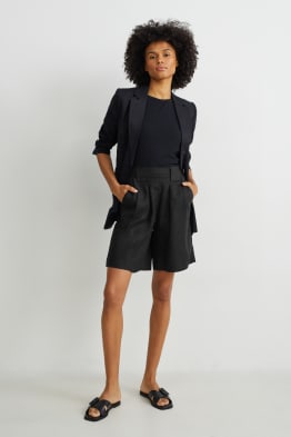 Lněné šortky - high waist