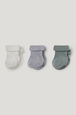 Confezione da 3 - calze antiscivolo per neonati