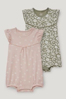 Multipack 2er - Baby-Pyjama - geblümt
