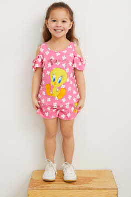 Tweety - Set - Kurzarmshirt und Shorts - 2 teilig - geblümt