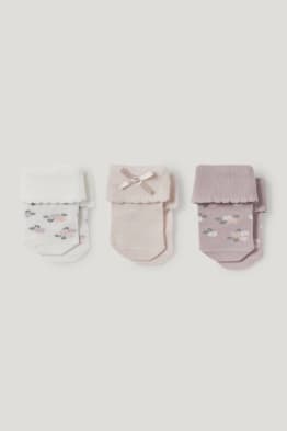 Multipack 3er - Blümchen - Erstlings-Socken mit Motiv