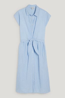 Still-Blusenkleid mit Knotendetail - gestreift