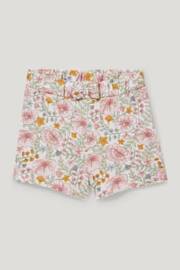 Shorts in felpa per neonati - a fiori
