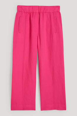 Culotte - High Waist - Wide Leg - Leinen-Mix