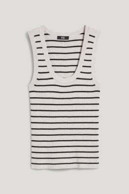 Top basic lavorato a maglia - a righe
