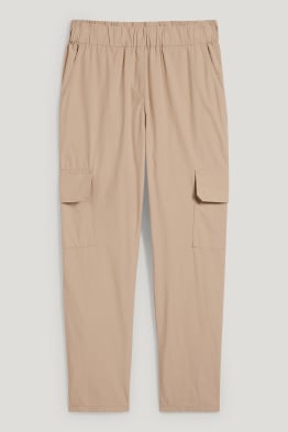 Pantalon cargo - mid waist - tapered fit