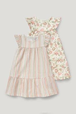 Lot de 2 - robes bébé - à motif