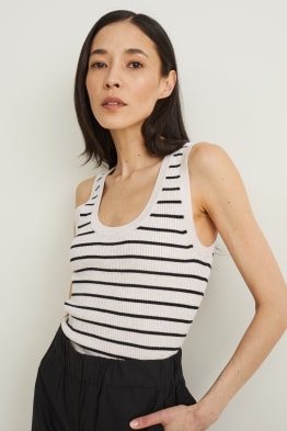 Top basic lavorato a maglia - a righe