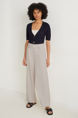 Pantaloni de stofă - talie înaltă - wide leg