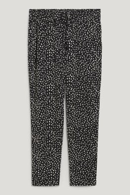 Cloth trousers - high-rise waist - tapered fit - patterned