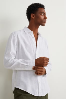 Chemise en lin - regular fit - col cutaway