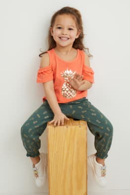 Set - Kurzarmshirt und Scrunchie - 2 teilig
