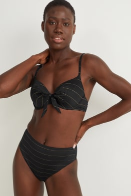 Slip bikini - vita alta - LYCRA® XTRA LIFE™ - a righe