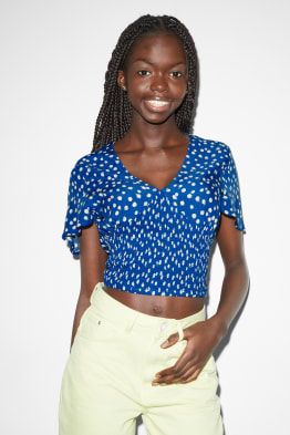 CLOCKHOUSE - Crop Bluse - geblümt