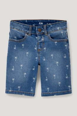 Denim shorts - patterned