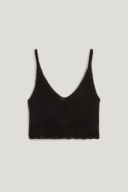 CLOCKHOUSE - top in maglia dal taglio corto