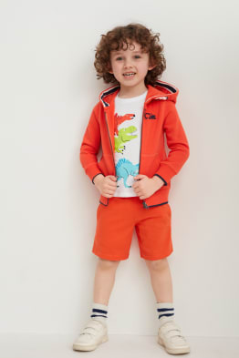Ensemble - 4 T-shirts, un top, un sweat zippé et 3 shorts