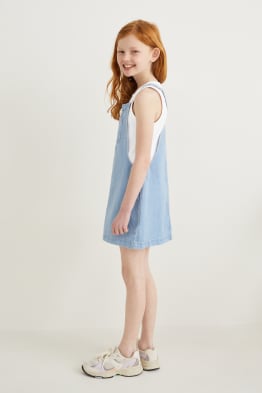 Set - top en denim overgooier - 2 delig