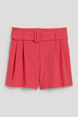 Shorts mit Gürtel - High Waist