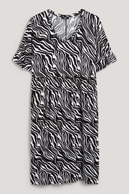 Robe avec col en V - à motif
