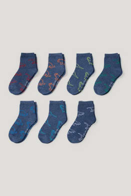 Set van 7 paar - dino - sokken met motief