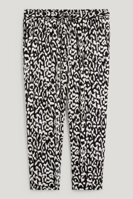 Cloth trousers - mid-rise waist - comfort fit - patterned