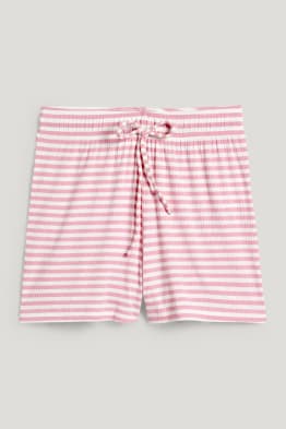 Pyjashort - avec de la viscose - à rayures