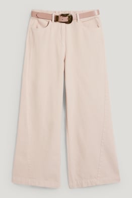 Wide Leg Jeans mit Gürtel