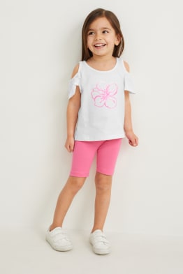Set - T-shirt, jurk en fietsbroek - 3-delig