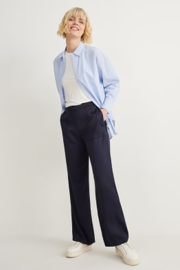 Pantalón de tela - high waist - wide leg