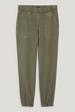 Pantalon de toile - mid waist - tapered fit
