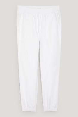 Plátěné kalhoty - mid waist - tapered fit