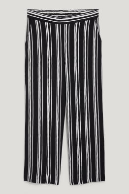 Cloth trousers - mid-rise waist - palazzo - striped